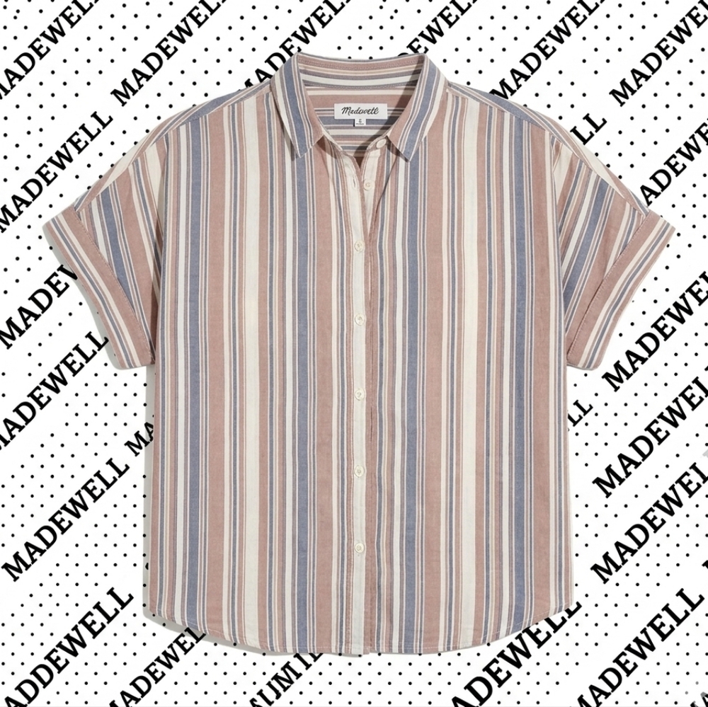 ​Madewell Central Shirt in Stripe - Short Sleeve Button Down